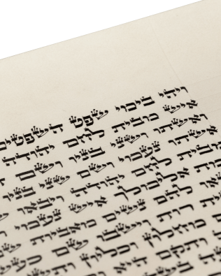 Rouleau de Ruth sur parchemin, écriture ashkenaze – produit rare